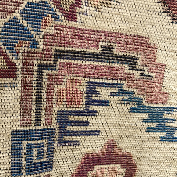 Vintage Tapestry Vest Womens XXL Tan Blue Southwestern Corduroy Waistcoat - Picture 6 of 12